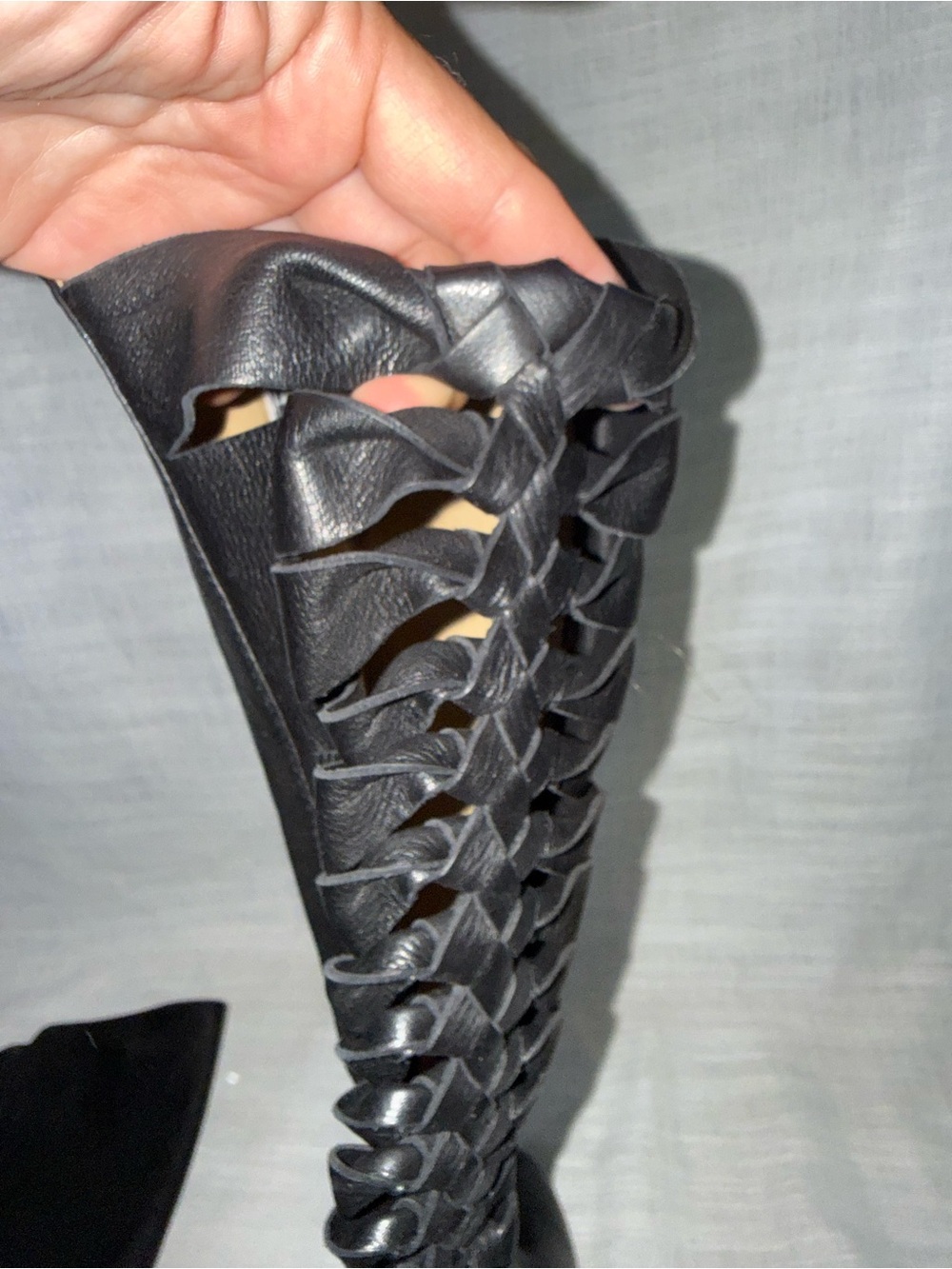 Frye Black Leather Mid-Calf Heeled Boots - Picture 5 of 7